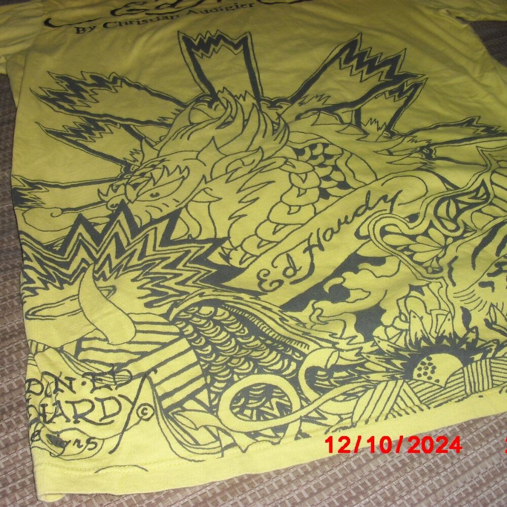 Ed Hardy T Shirt Mens Large, Chinese Dragon design, Yellows, Blues, Reds, Greens - Picture 12 of 16